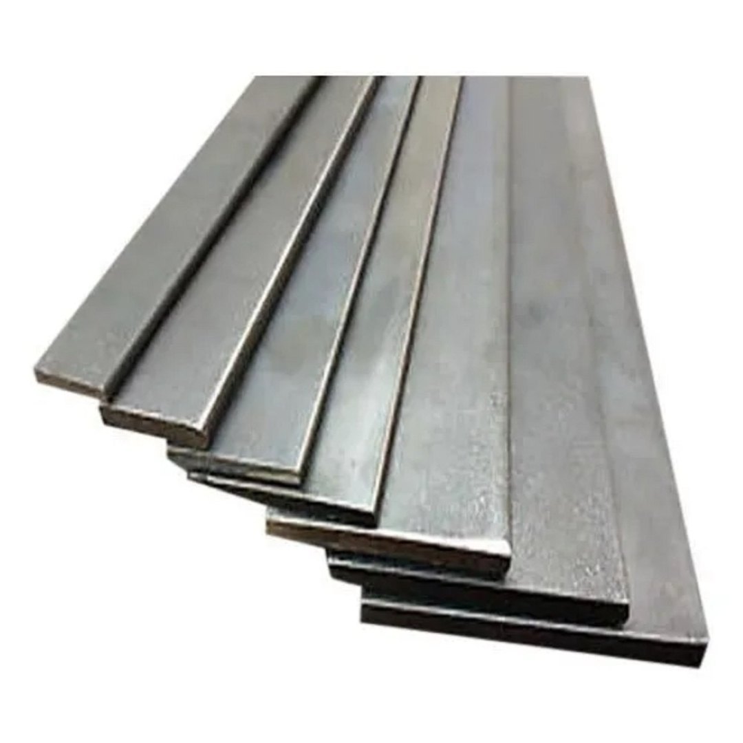 Steel flat bars at the yard